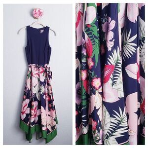 Vince Camuto Tropical Floral Handkerchief Dress